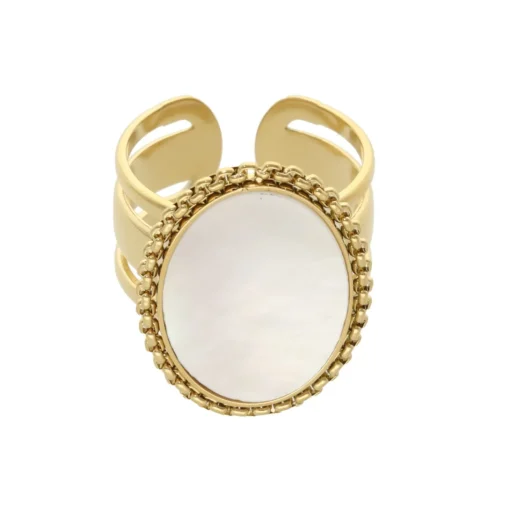 Big Oval Mother Of Pearl Ring