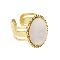 Big Oval Mother Of Pearl Ring