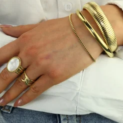 Big Oval Mother Of Pearl Ring