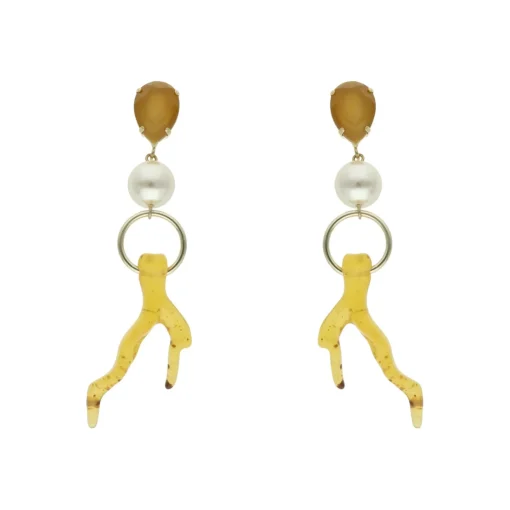coral pearl reef earrings - Camps & Camps
