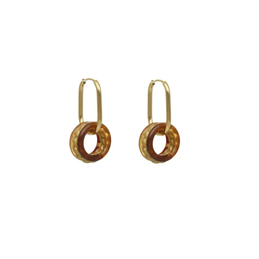 Golden Oval Earrings
