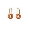 Golden Oval Earrings