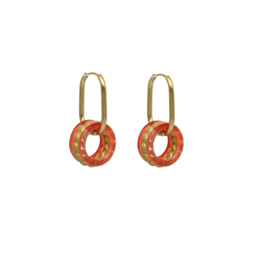 Golden Oval Earrings