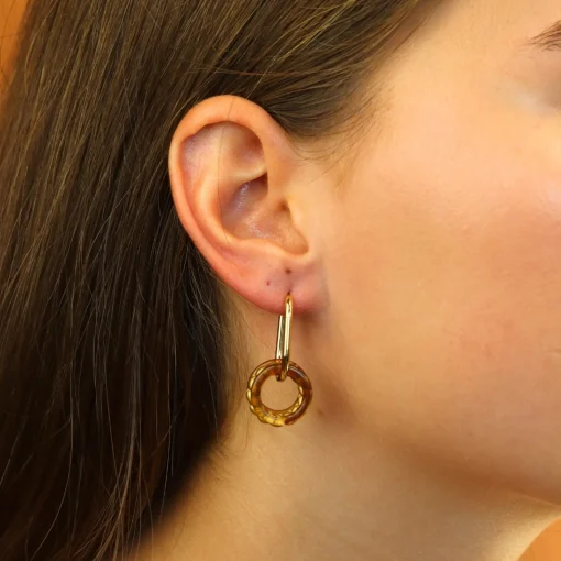 Golden Oval Earrings