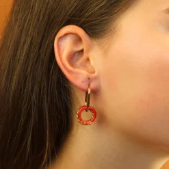 Golden Oval Earrings