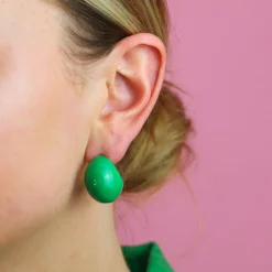 Green Plain Earrings