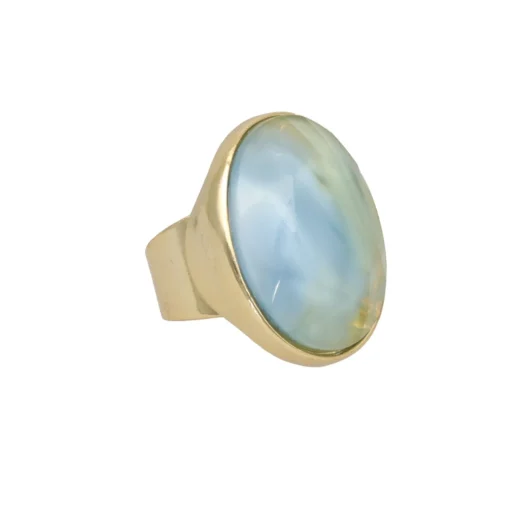 Oval Crystal Ring