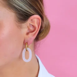 Oval Dangling Earrings