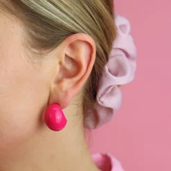 Pink Plain Earrings