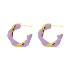 Purple Twisted Earrings