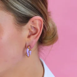 Purple Twisted Earrings
