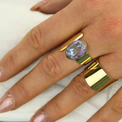Swarovski Grey Delight Oval Ring