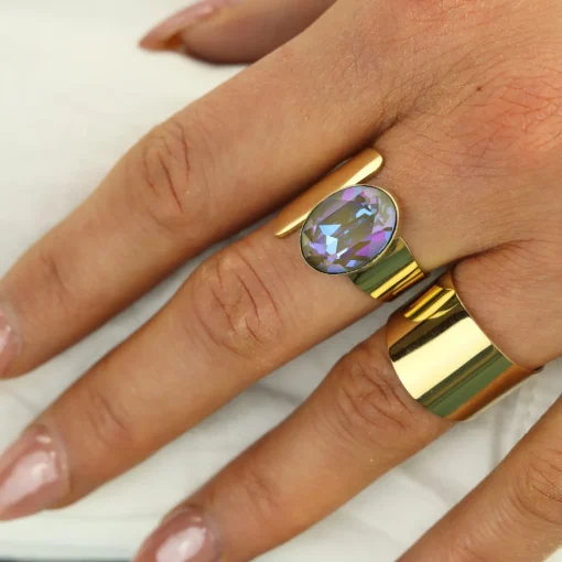 Swarovski Grey Delight Oval Ring