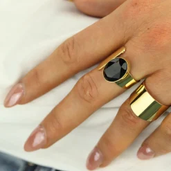 Swarovski Jet Black Oval Ring