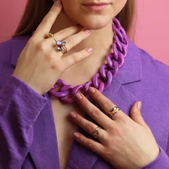 Swarovski Purple Trio Ring