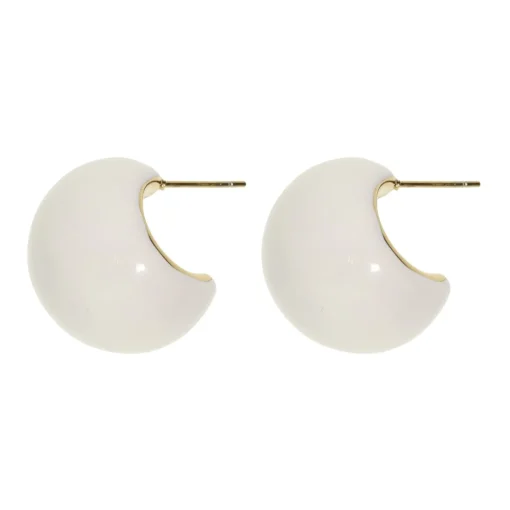 White Plain Earrings
